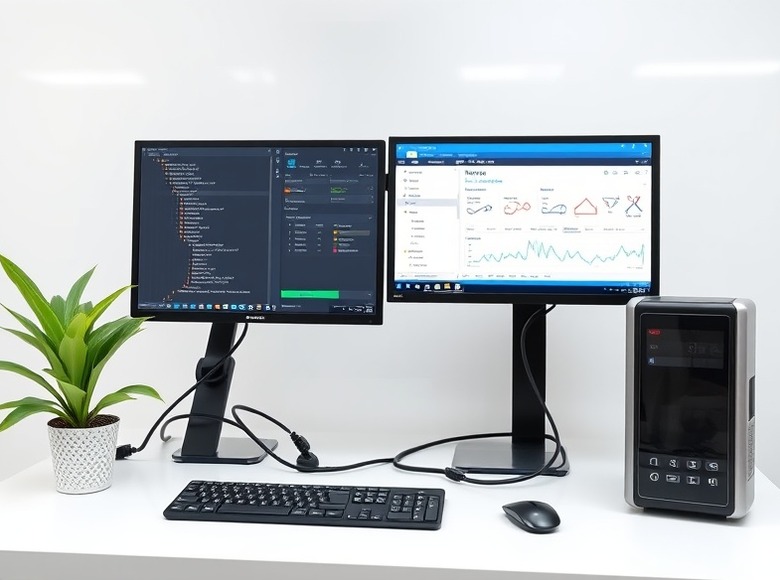Equipo de desarrollo trabajando en el software del terminal